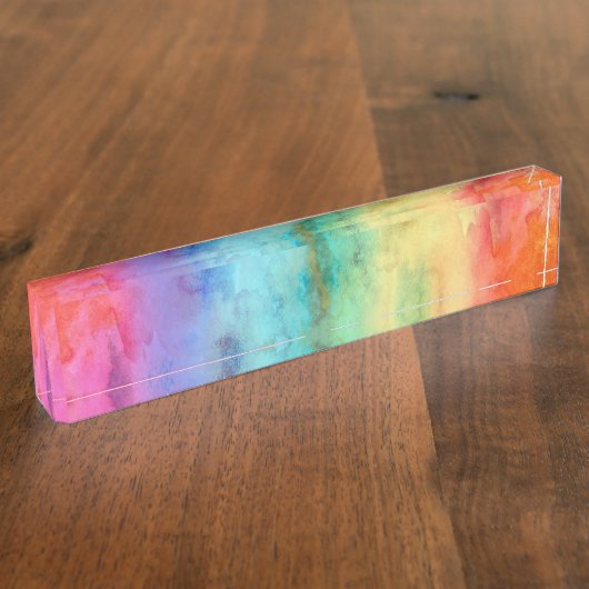 Regenbogen Namensplakette (Seite)