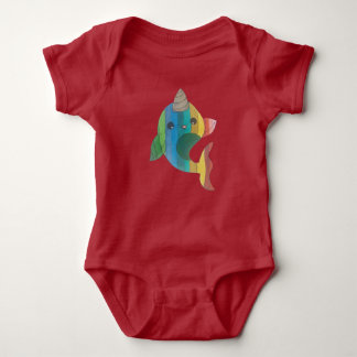 Regenbogen Narwhal Baby Strampler