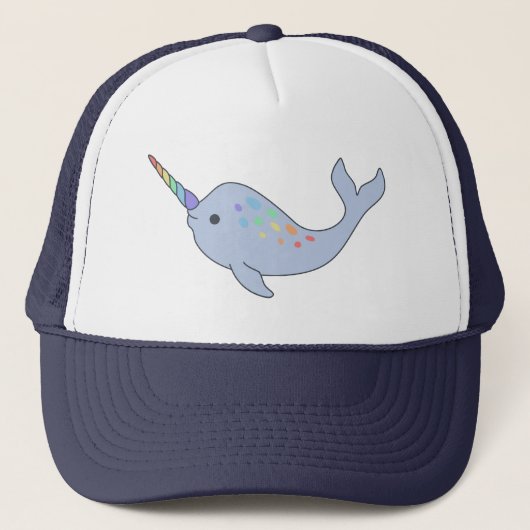 Regenbogen Narwhal Fernlastfahrer-Hut Truckerkappe (Vorderseite)