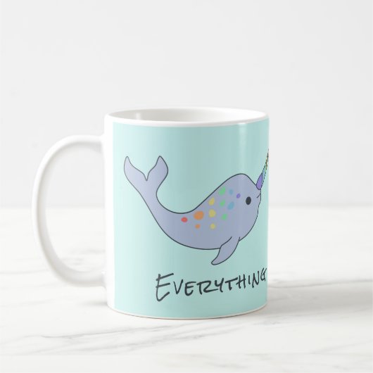 Regenbogen Narwhal Tasse (Links)