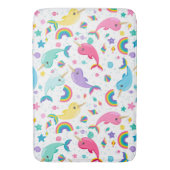 Regenbogen Narwhal unter dem Meer Hübsche Fische Badematte (Vorderseite Vertikal)