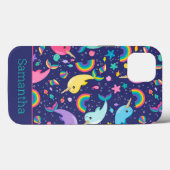 Regenbogen Narwhal unter den Meermädchen Personali Case-Mate iPhone Hülle (Rückseite (Horizontal))