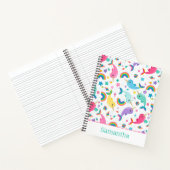 Regenbogen Narwhal unter den Meermädchen Personali Notizblock (Innenseite)