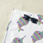Regenbogen Narwhals Badetuch (Beispiel)
