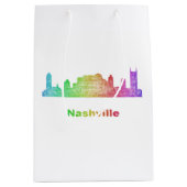 Regenbogen-Nashville-Skyline Mittlere Geschenktüte (Vorderseite)