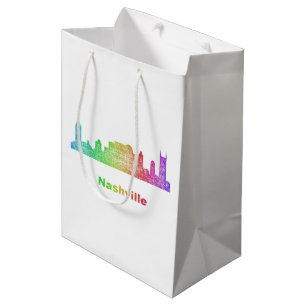 Regenbogen-Nashville-Skyline Mittlere Geschenktüte