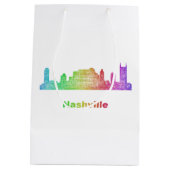 Regenbogen-Nashville-Skyline Mittlere Geschenktüte (Rückseite)