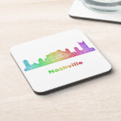 Regenbogen-Nashville-Skyline Untersetzer (Linke Seite)