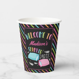 Regenbogen Nebel Slumber Party Sleepover Personali Pappbecher