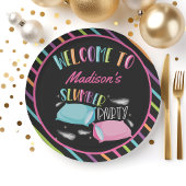 Regenbogen Nebel Slumber Party Sleepover Personali Pappteller