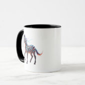 Regenbogen Neon Fantasy Zebra Tasse (Vorderseite Links)
