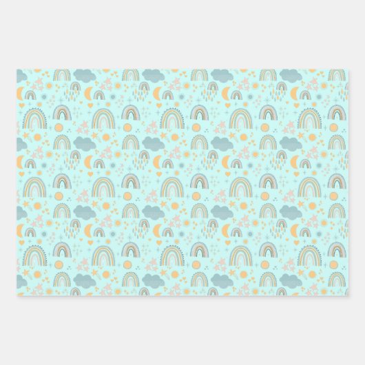 Regenbogen neue Babydusche Umhüllung Geschenkpapier Set (Vorderseite 2)