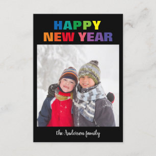 Regenbogen Neujahrsfoto - 3x5 Weihnachtskarte Einladung