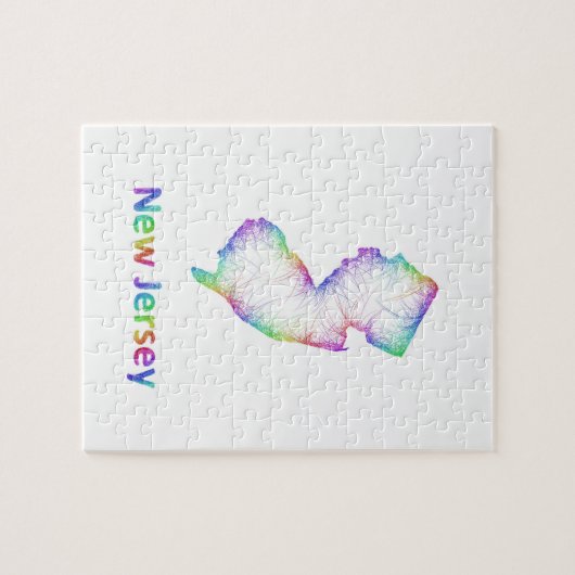 Regenbogen-New-Jersey Karte Puzzle (Horizontal)