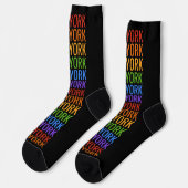 Regenbogen NEW YORK Socken (Linkes Detail)