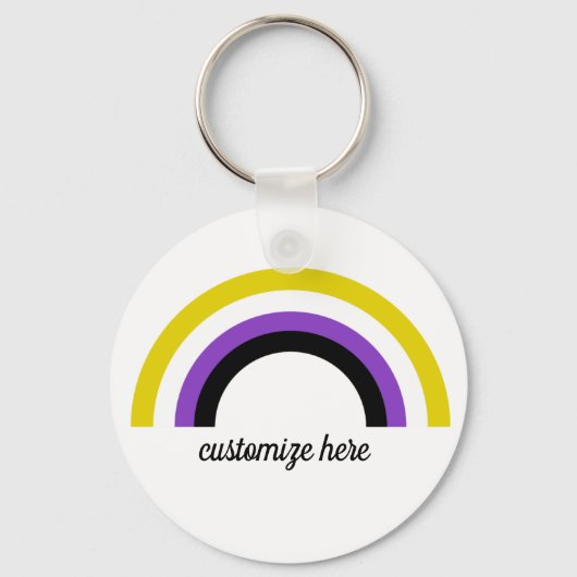 Regenbogen, nicht binär schlüsselanhänger (Vorderseite)