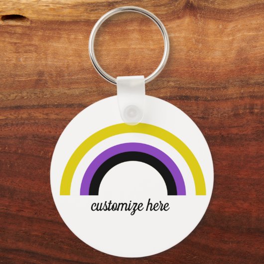 Regenbogen, nicht binär schlüsselanhänger (Vorderseite)