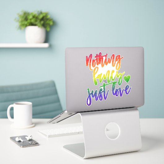 Regenbogen Nichts Extravagant nur Liebe | Lässige  Aufkleber (Laptop auf Schreibtisch)