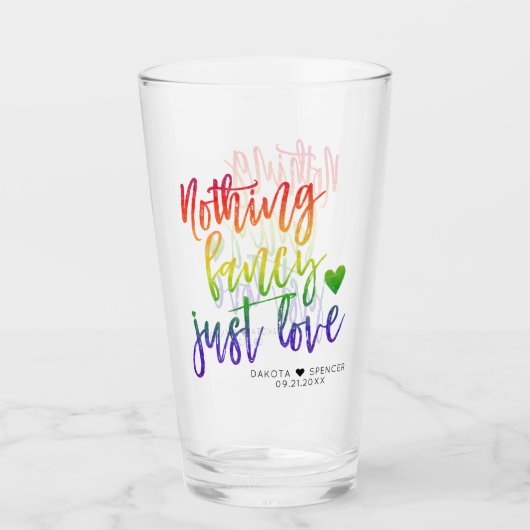 Regenbogen Nichts Extravagant nur Liebe | Lässige Glas (Vorderseite)