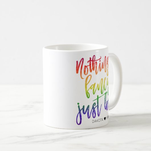 Regenbogen Nichts Extravagant nur Liebe | Lässige Kaffeetasse (VorderseiteRechts)