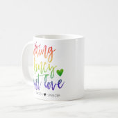 Regenbogen Nichts Extravagant nur Liebe | Lässige  Kaffeetasse (Vorderseite Links)