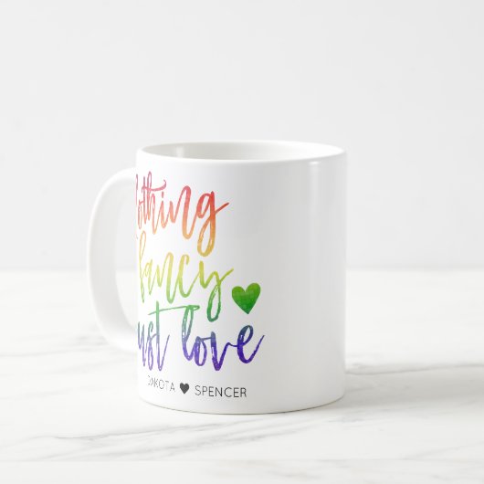 Regenbogen Nichts Extravagant nur Liebe | Lässige Kaffeetasse (Vorderseite Links)