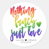 Regenbogen Nichts Extravagant nur Liebe | Lässige Runder Aufkleber (Vorderseite)