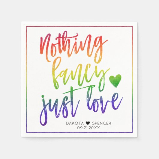 Regenbogen Nichts Extravagant nur Liebe | Lässige Serviette (Vorderseite)
