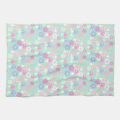 Regenbogen, Niedliche Pilze und Blume Geschirrtuch (Horizontal)