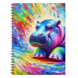 Regenbogen Nilpferd Sonnenschein Notizbuch Notizblock