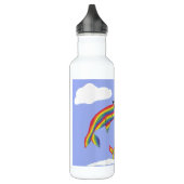 Regenbogen Ninja Narwhal, der Flasche fliegt Trinkflasche (Links)