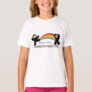 Regenbogen Ninja Tritt T-Shirt