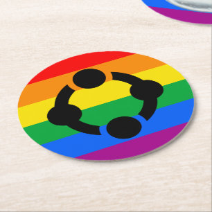 Regenbogen-Nischen-Stolzflagge Runder Pappuntersetzer