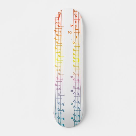 Regenbogen-Notenen-Skateboard Skateboard (Vorne)