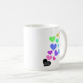 Regenbogen Offene Herzen Kaffeetasse (VorderseiteRechts)