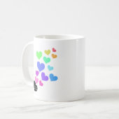 Regenbogen Offene Herzen Kaffeetasse (Vorderseite Links)