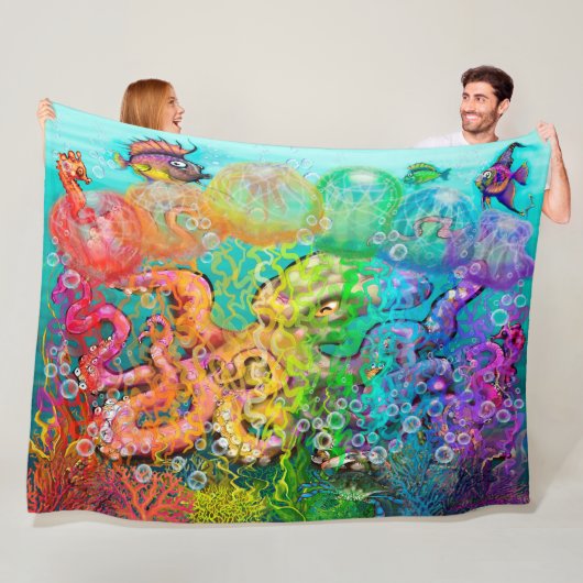 Regenbogen-Oktopus-Flanelldecke Fleecedecke (Beispiel)