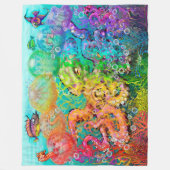 Regenbogen-Oktopus-Flanelldecke Fleecedecke (Vorderseite)