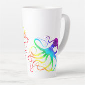 Regenbogen-Oktopus - Hoher Becher Milchtasse (Rechte Ecke)