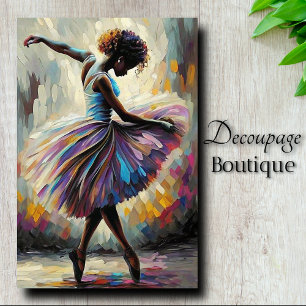Regenbogen-Öl-Ballerina-Art-Decoupage Seidenpapier