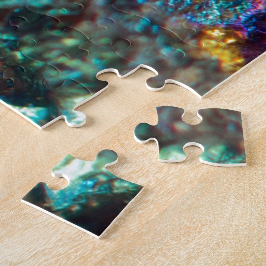 Regenbogen-Ölteppich-Kristall-Felsen Puzzle (Seite)