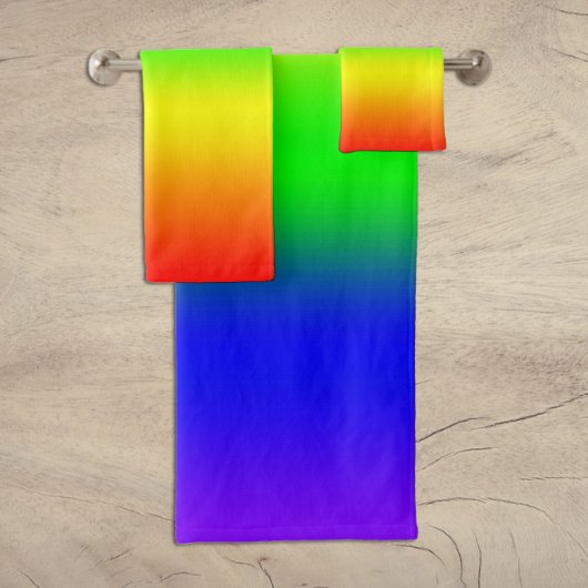 Regenbogen Ombre Badhandtuch Set