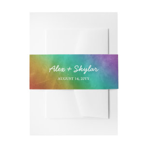 Regenbogen-Ombre-lässige-Schrift Schwule Hochzeit Einladungsbanderole