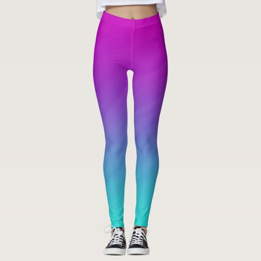 Regenbogen Ombre Leggings (Vorderseite)