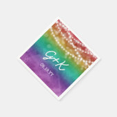 Regenbogen-Ombre-Lichterkette Monogramm Schwule Ho Serviette (Ecke)