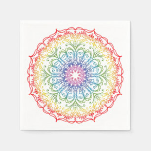 Regenbogen-Ombre-Mandala Serviette