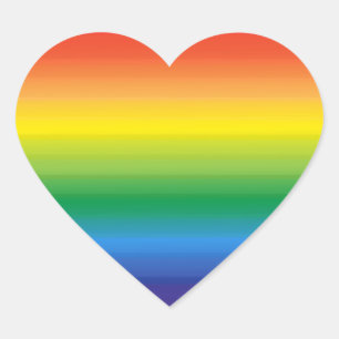 Regenbogen-Ombre-Pride Herz-Aufkleber