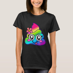 Regenbogen Op Emoji Süßes Einhorn O Blume Albern T-Shirt