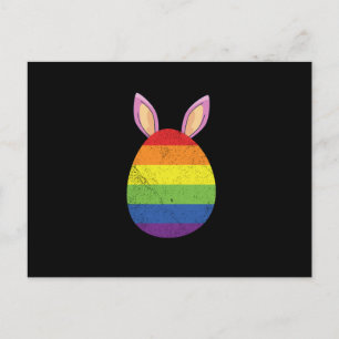 Regenbogen-Osterei-Hasenohren Süße Ostern Gay Prid Einladungspostkarte