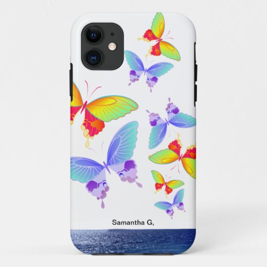Regenbogen-Ozean-Schmetterlinge Case-Mate iPhone Hülle (Rückseite)